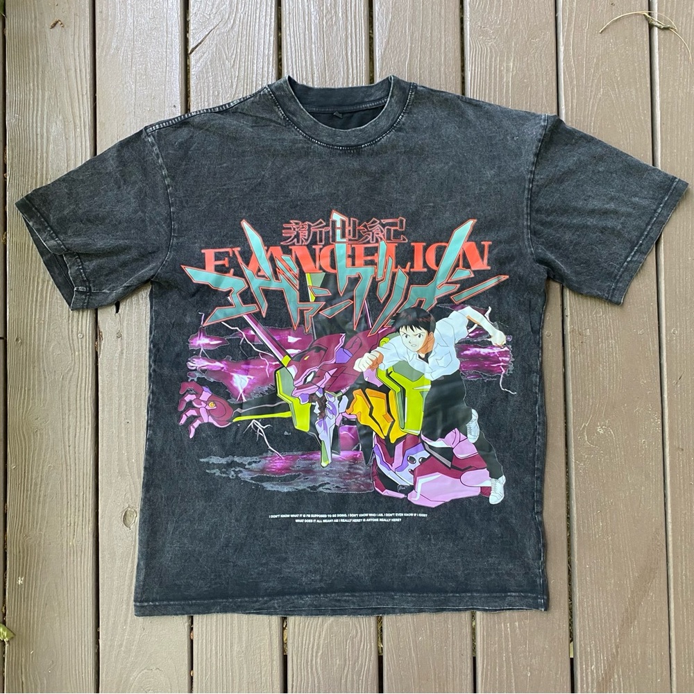 Neon Genesis Evangelion Shinji Ikari eva 01 T-Shirt XL Double Sided Anime AOP